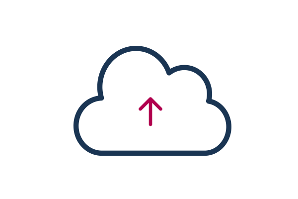 Grafik eines Cloud-Upload-Icons